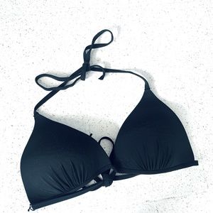 H&M black padded push-up string bikini top size 12